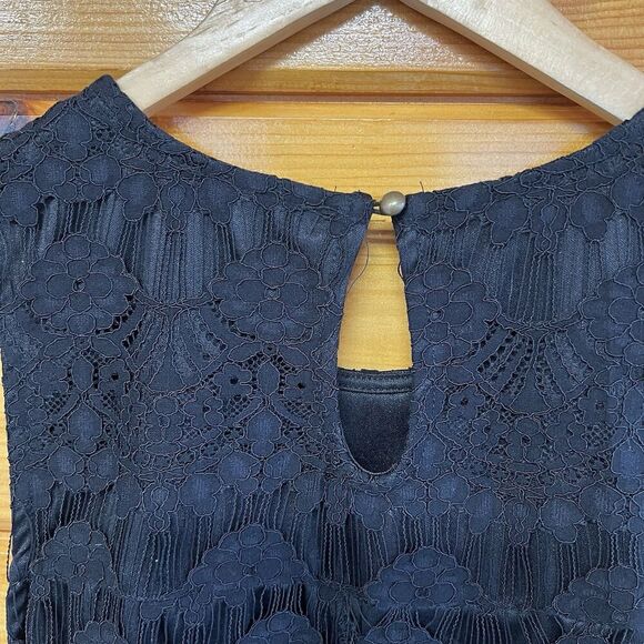 JUNIORS SPEECHLESS LACE SHIFT DRESS SLEEVELESS SIZE Large  BLACK - Picture 7 of 8